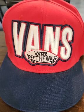 Vans Red and Navy Logo Snapback Hat